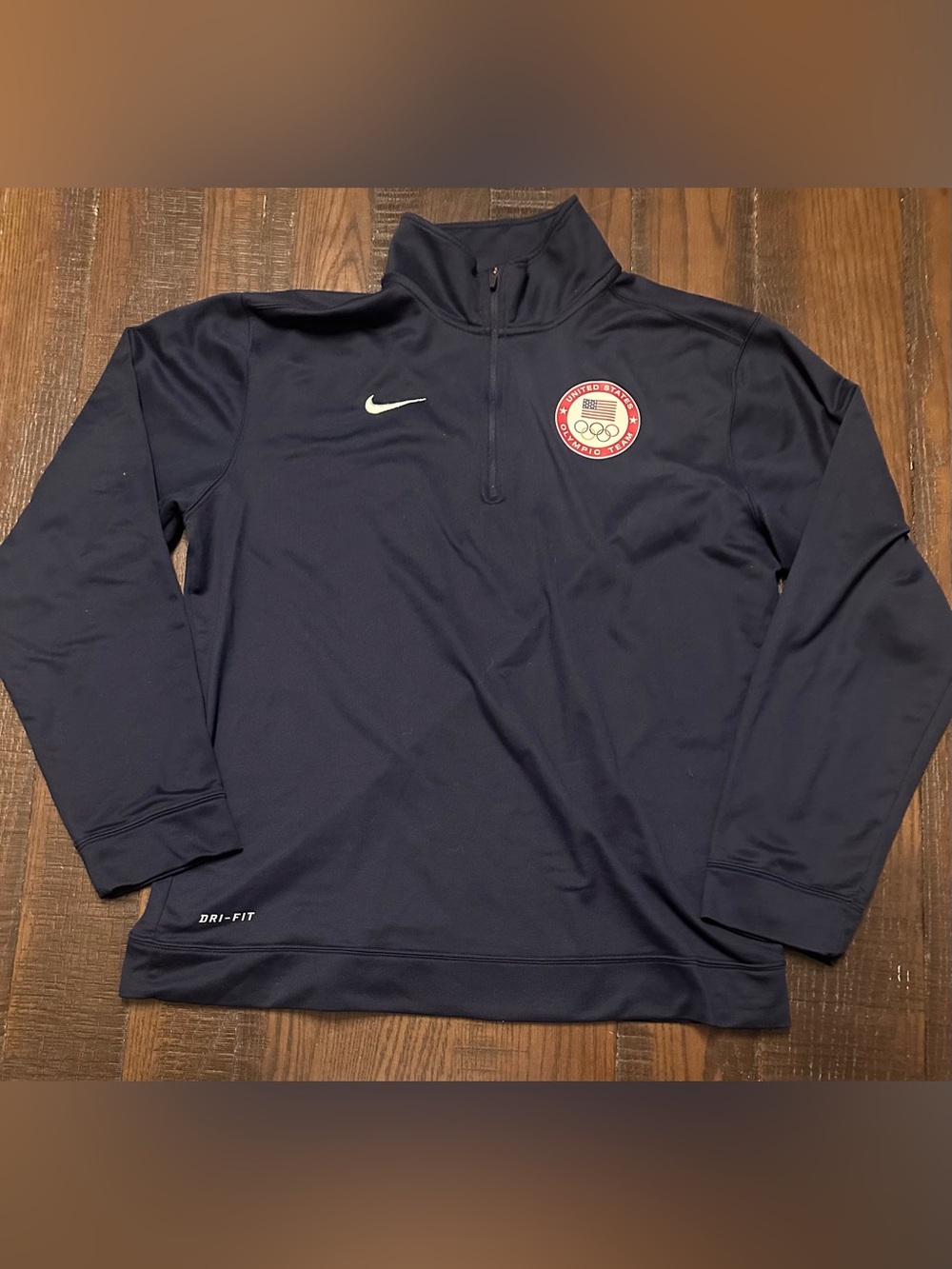 Nike Dri-fit USA Olympic Team Navy Blue Quarter Zip Size Medium